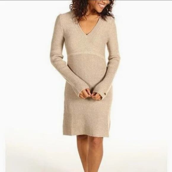 The North Face Saguaro Tan Alpaca Wool Sweater Dress Size Small - Picture 1 of 9